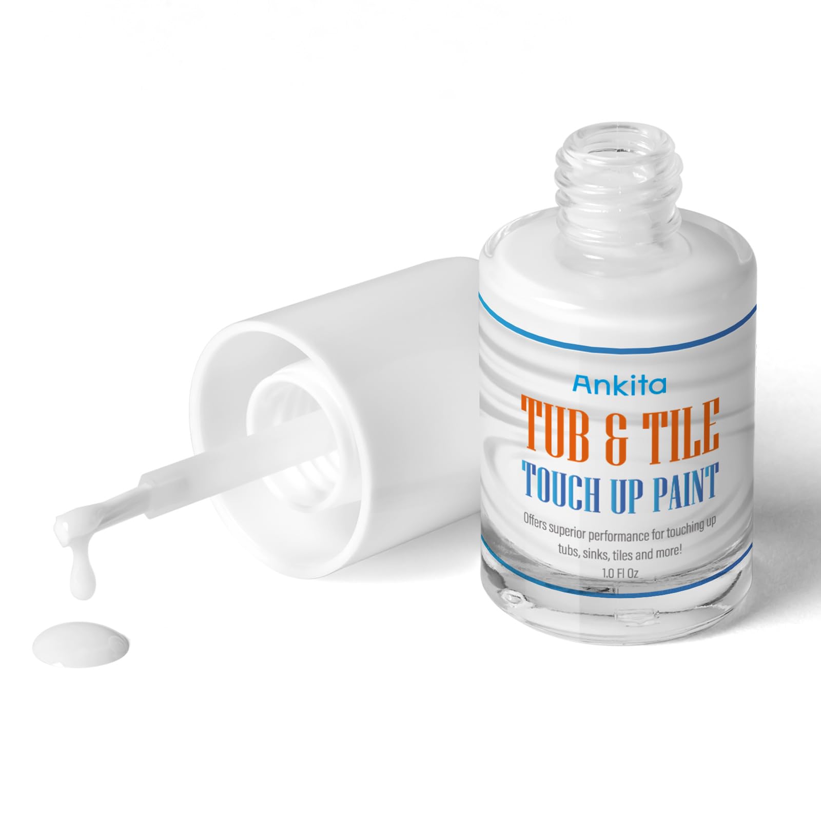 Specialty Tub and Tile Paint, High-Gloss White Tub Paint for Bathtub, Quick-Dry Porcelain paint for Scratches & Chips on Porcelain, Acrylic, Enamel, Cast Iron, Bathtubs, Tiles, Sinks and Toilets(White)