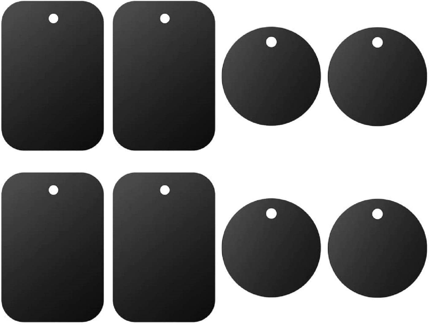 DSTELIN Universal Metallplatte 8er-Pack für magnetische Handy-Autohalterung mit Klebstoff (kompatibel mit magnetischen Halterungen) – 4 rechteckig und 4 rund, schwarz