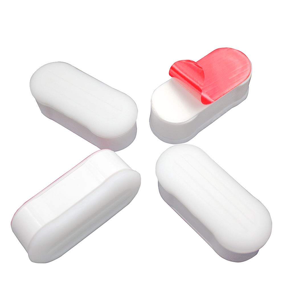 FOOFOO Bidet Toilettensitzpuffer für Bidetaufsatz mit starkem Klebstoff Weiß 4er-Pack