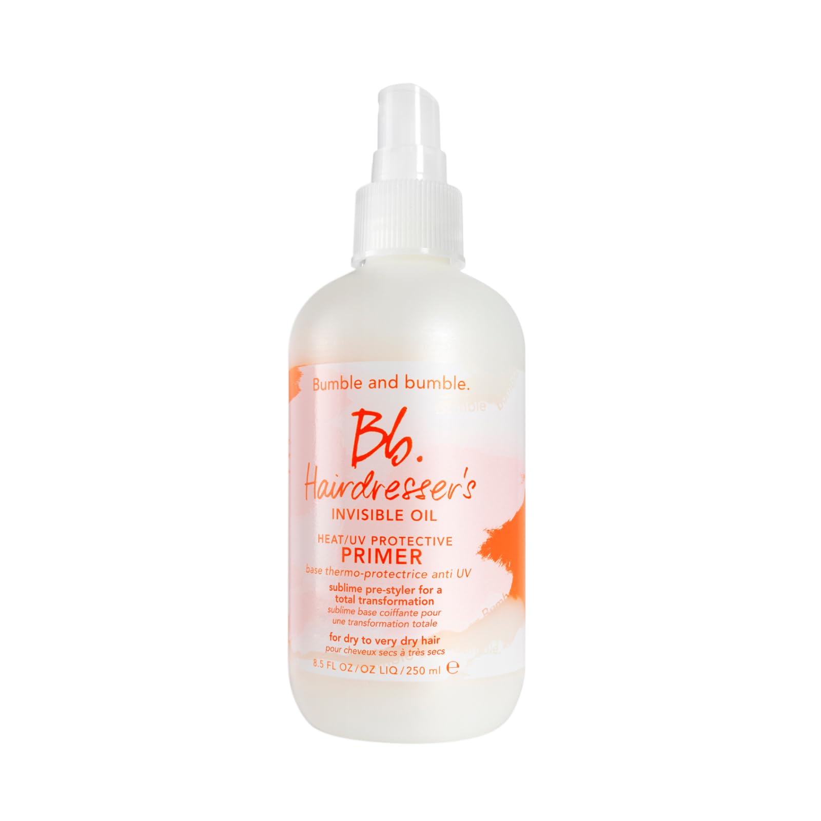 Bumble and bumble. Hairdresser's Invisible Oil Heat/UV Protection Leave-In Conditioner Hair Primer | Hydrating, Anti Frizz, Color Safe | Straight, Coily | With Argan Oil + Coconut Oil, 8.5 Fl Oz
