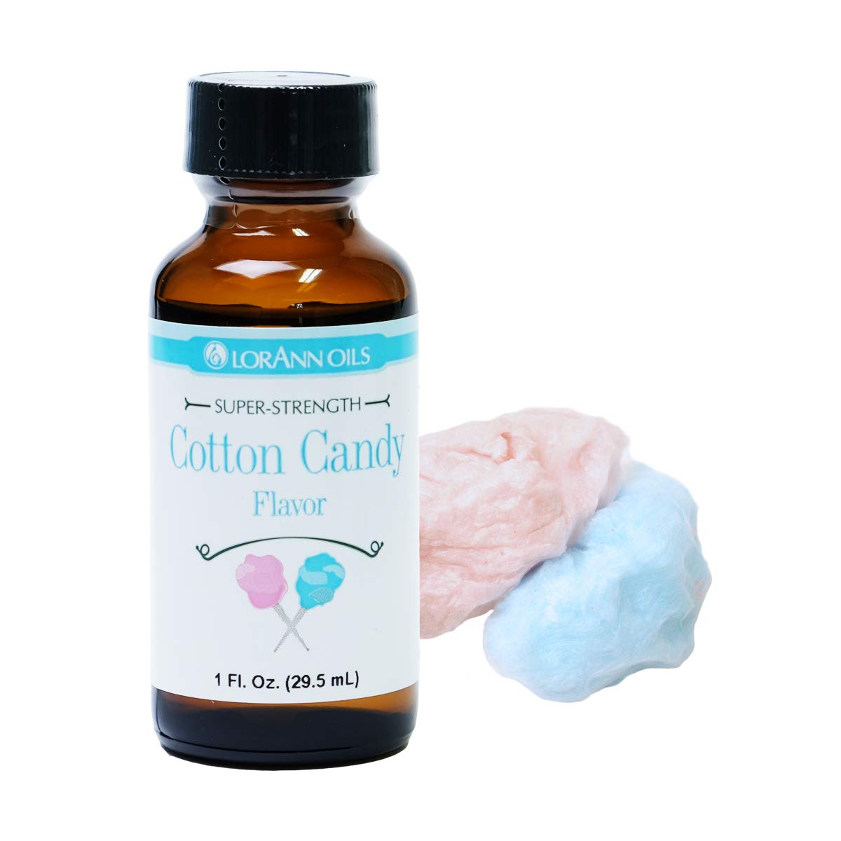 LorAnn Oils Super Strength Flavouring – Verwendet für die Süßwarenherstellung, Aromaextrakte, Backen, Hartkaramellen und Aromaöle – Kräftige, natürliche Aromen, 4x stärker als Extrakte – Zuckerwatte, 29,5 ml