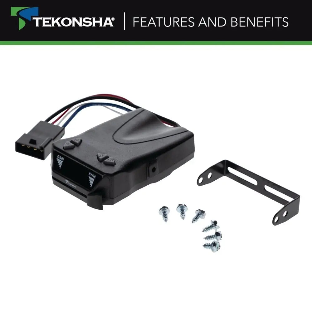Tekonsha 8507120 Brakeman IV, Time-Delay Brake Controller For Trailers with 1-4 Axles, Compatible with Ford, GM, Chevy, Dodge, RAM, Toyota, Jeep. Wiring harness sold separately.