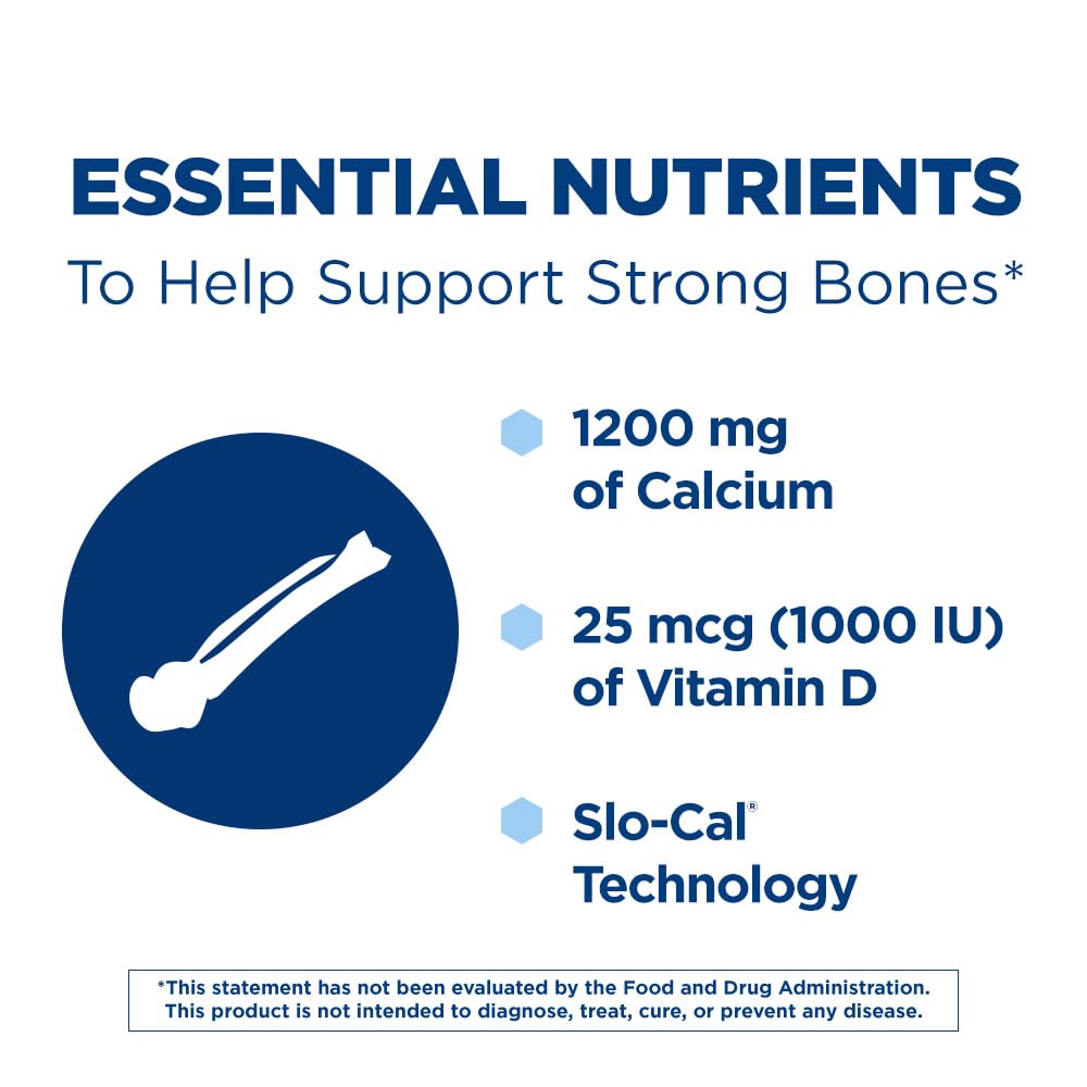 Citracal Slow Release 1200, 1200 mg Calcium Citrate with Vitamin D (1000 IU), Vitamin D3, Bone Health Support, Calcium Supplement for Ages 12+, 185 Count