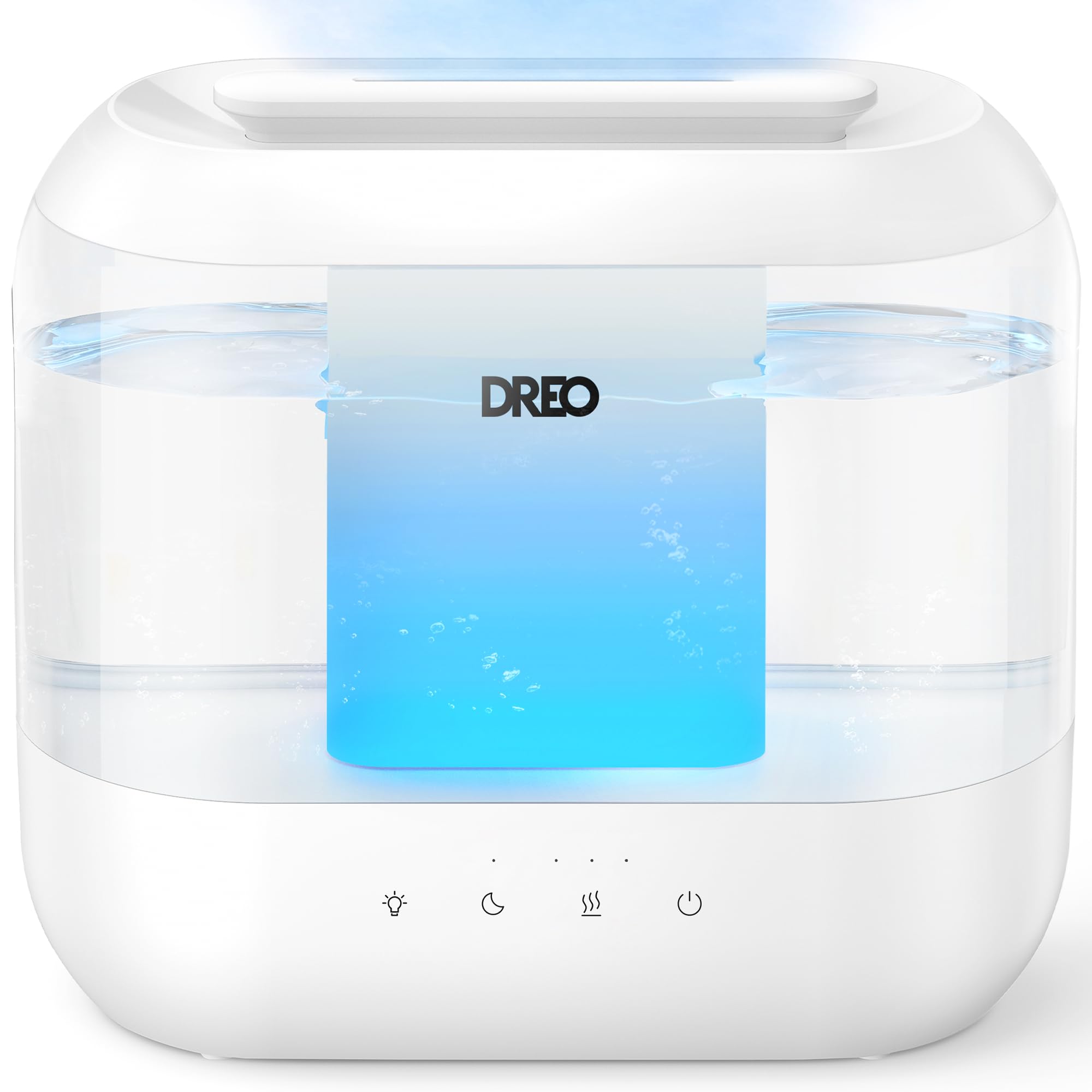 Dreo Luftbefeuchter für Schlafzimmer, 4L Top-Fill für große Räume, 36H Laufzeit, 28 dB Leise Supersized Cool Mist Luftbefeuchter für Babyzimmer, Pflanzen, Innenbereich, Nachtlicht, Leicht zu reinigen & befüllen