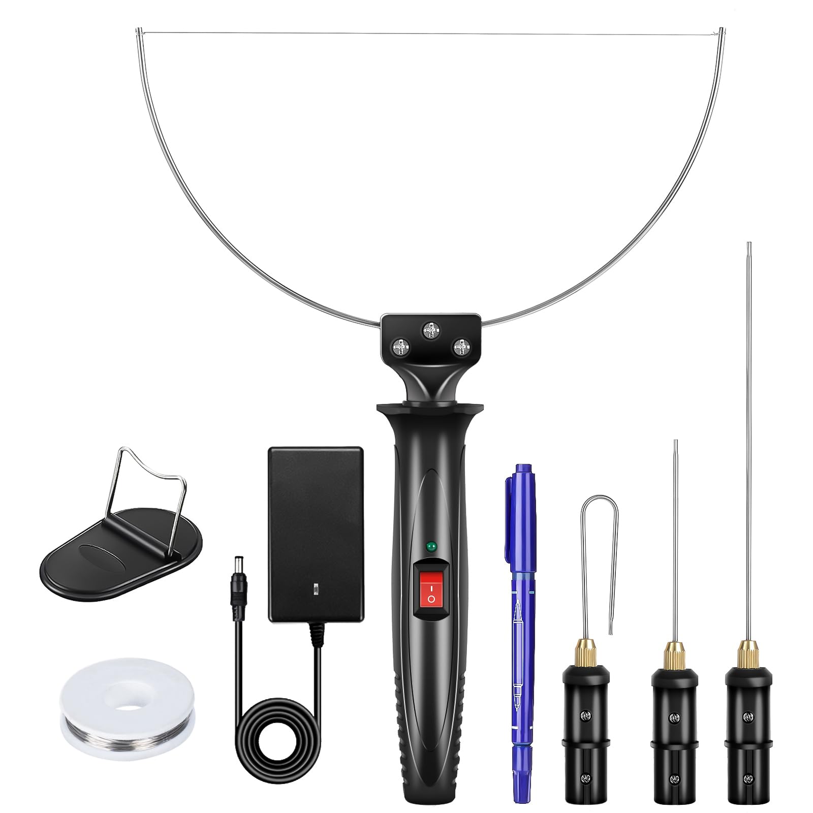 GOCHANGE 4-in-1 Schaumstoffschneider-Set, 18W Elektrischer Styroporschneider Werkzeug-Set, 100-240V Heißdrahtschneider Werkzeug mit Netzadapter für DIY-Basteln, kleine Schneideprojekte, Schaumstoffgravur & -aushöhlen