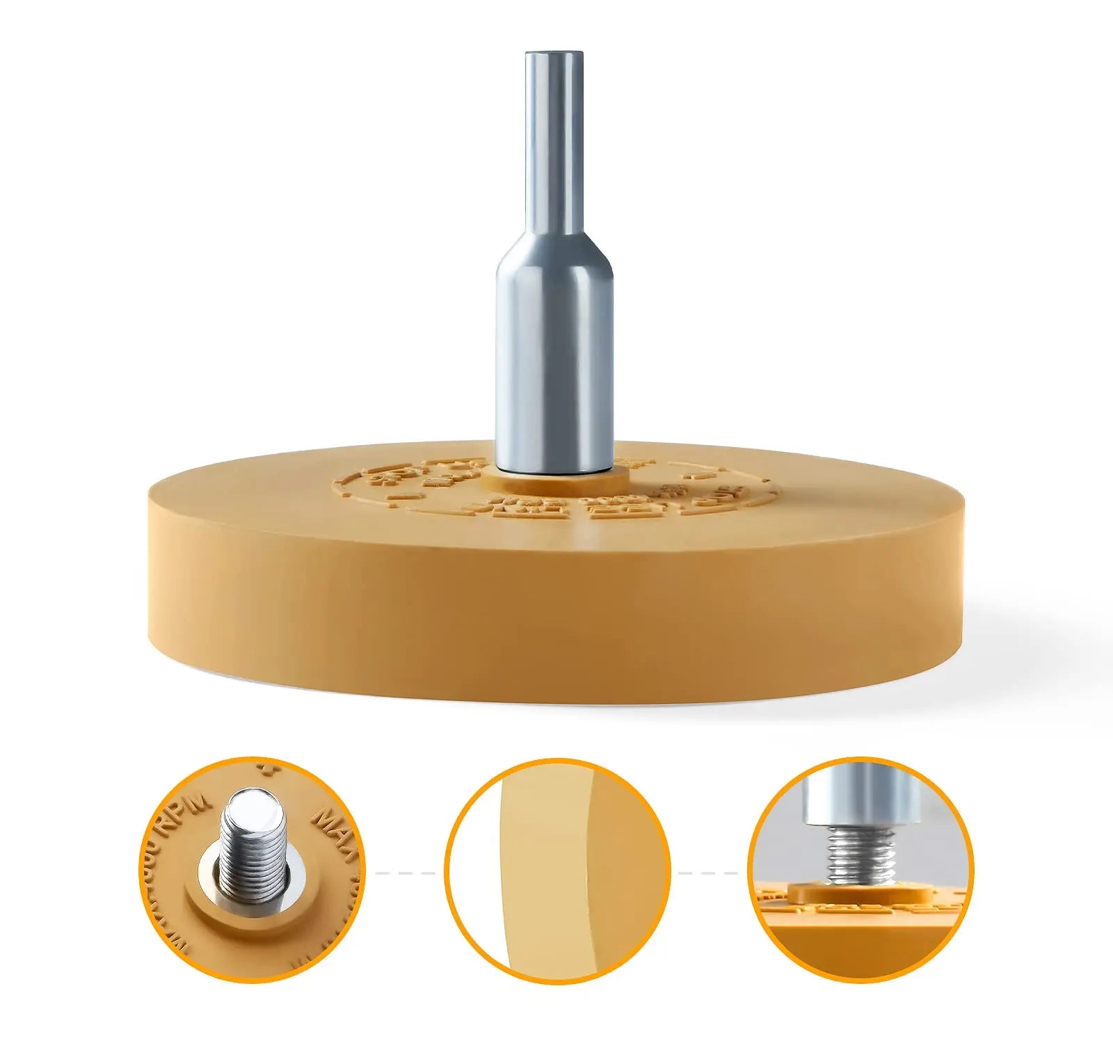 LuckyGuard Decal Remover Eraser Wheel Adhesive Remover for Pinstripes Vinyl Tapes and Sticker Rubber Wheel for Drill 1 Pack