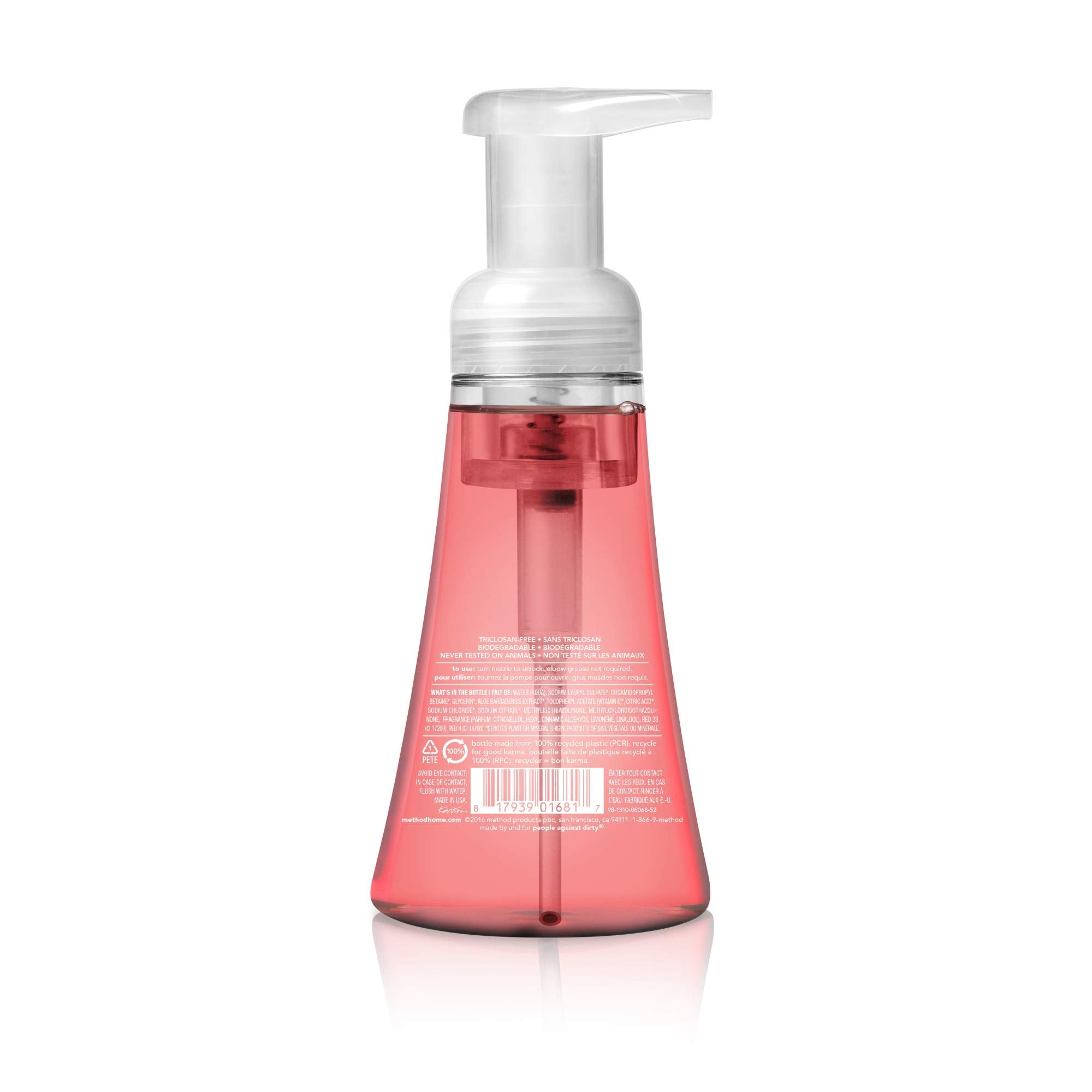 Method Foaming Hand Soap, Pink Grapefruit, 10 Fl Oz, Biodegradable Formula, (Pack of 3)
