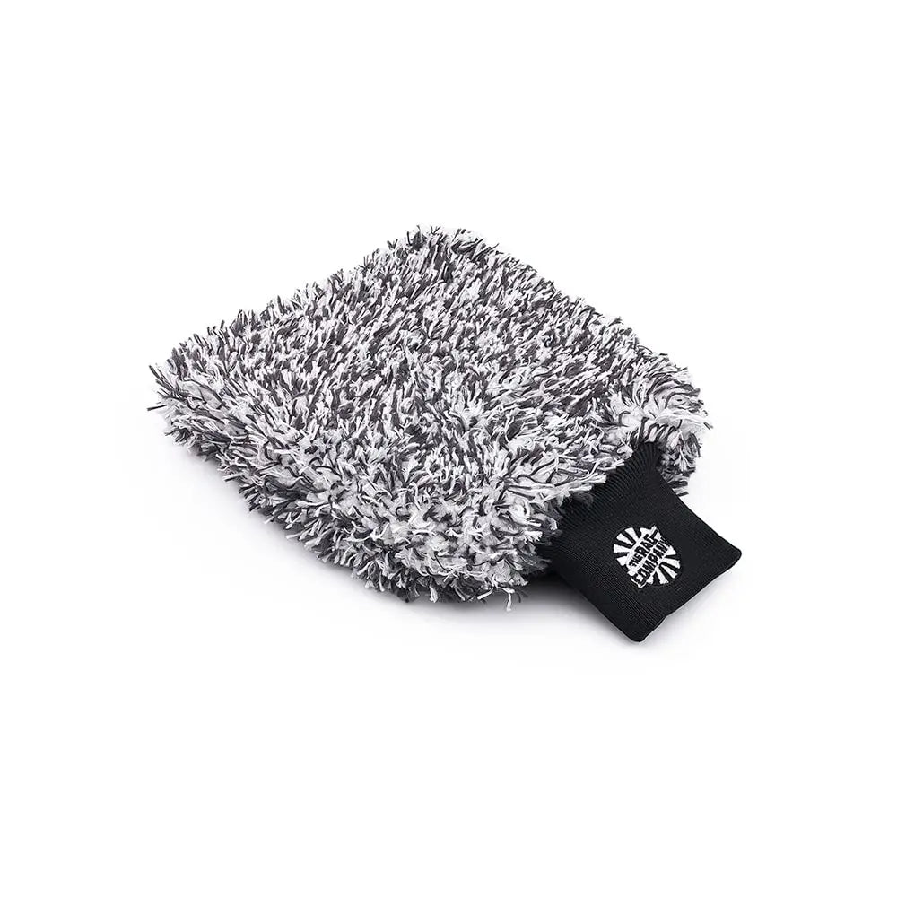 The Rag Company - The Cyclone Ultra Wash Mitts - 70/30 'Gauntlet' Blend Korean Microfiber, Foam Padding, Scratch-Free, Lint-Free, Great for Rinseless Washing, 8in x 9in, Blue + Black (2-Pack)