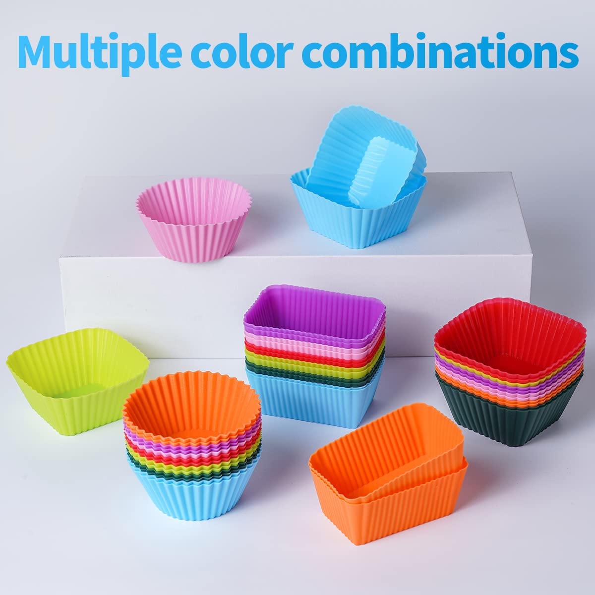 Silicone Lunch Bento Box, 52 Pack Bento Lunch Box Bundle Dividers with Food Picks Lunch Accessories, Durable, Reusable, BPA-Free, Freezer and Dishwasher Safe