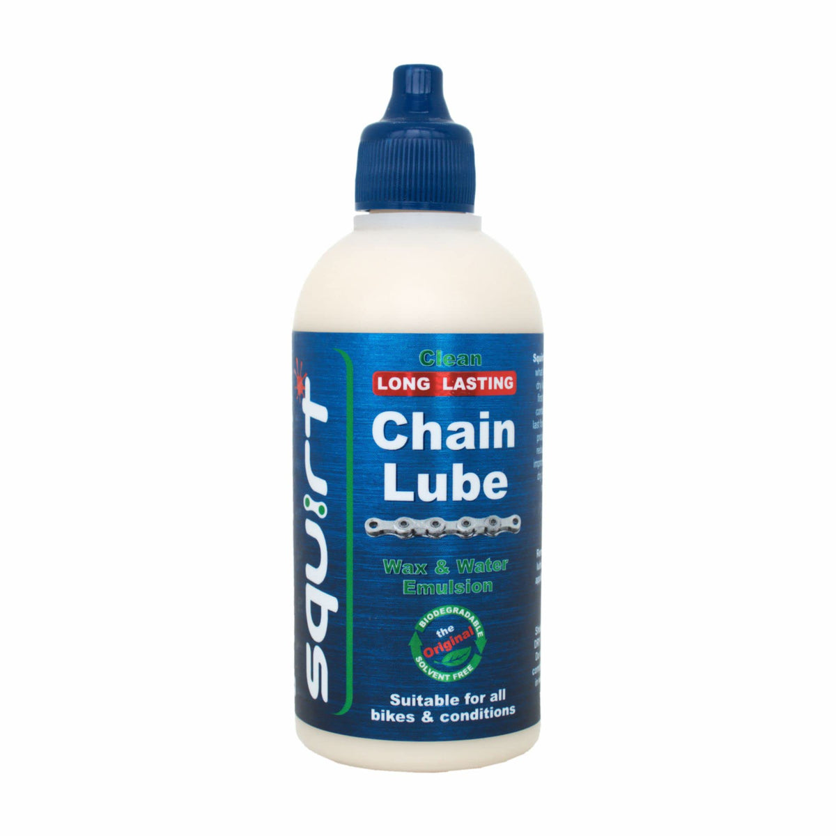 Squirt Chain Lube for Bikes 120 ml - Long-Lasting Lubricant for All Bike Chains - All-Weather Dry Bike Chain Lube to Reduce Noise & Chainsuck - Bicycle Tools & Maintenance Aid