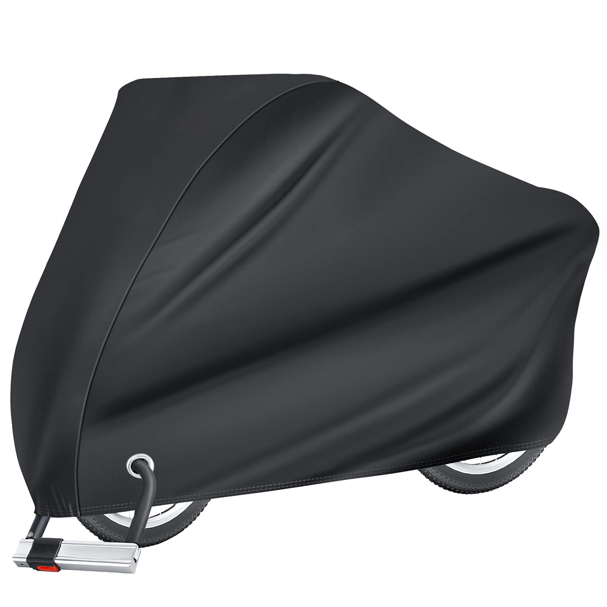 Puroma Bike Cover for 1 bike, Outdoor Waterproof Bicycle Covers Rain Sun UV Dust Wind Proof with Lock Hole for Mountain Road Electric Bike (Basic Black)