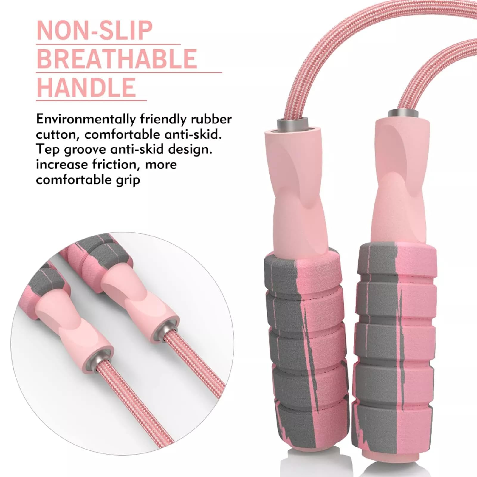 FITMYFAVO Jump Rope Cotton Adjustable Skipping Weighted jumprope for Women，Adult and Children Athletic Fitness Exercise Jumping Rope
