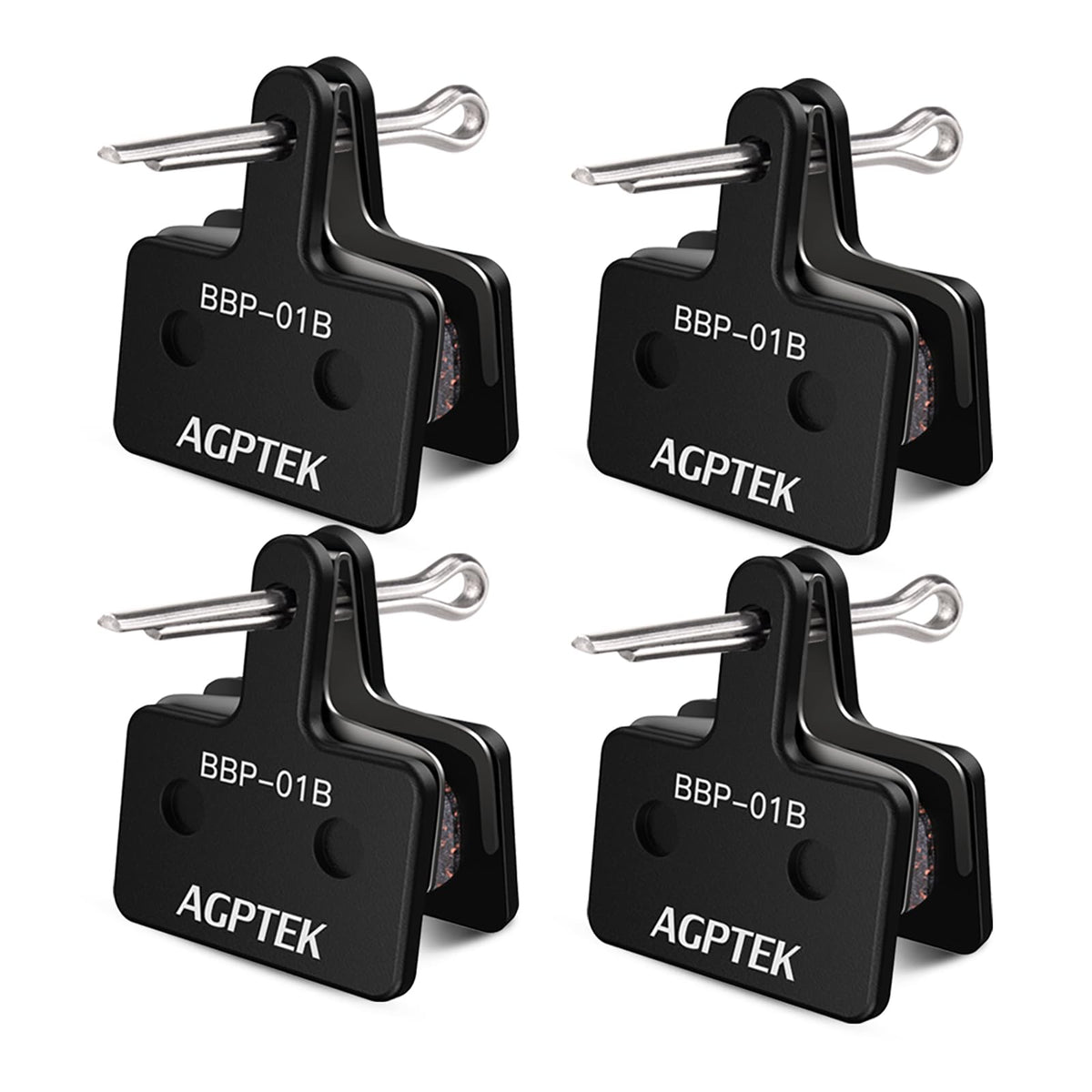 AGPTEK Bike Brake Pads, High-Performance Brake Pads, Disc Brake Pads & Spring for Mountain Bike Disc Brakes,Bike Pads Compatible with TRP Tektro Shimano Deore Br,(Semi-Metallic, Black)