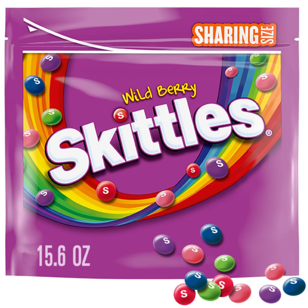 SKITTLES Wild Berry Kaubonbons, Großpackung, 442 g Beutel