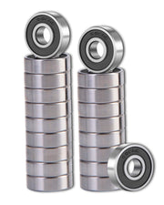 SHKI 20 Pcs 608 2RS Ball Bearings – Bearing Steel and Double Rubber Sealed Miniature Deep Groove Ball Bearings (8mm x 22mm x 7mm) (608 2RS)