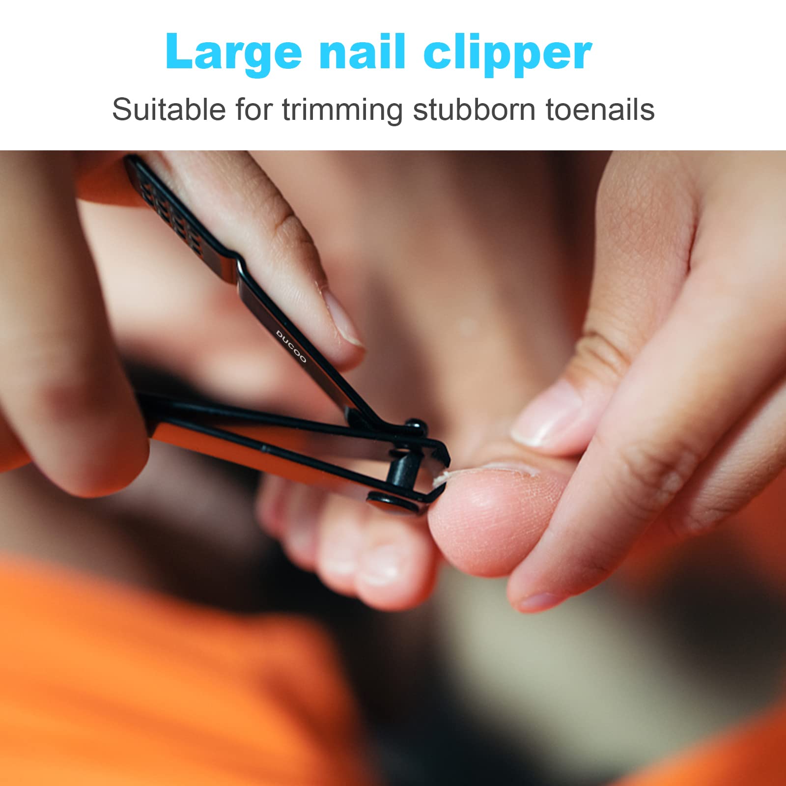 DUCOO Nail Clipper Set, 4 PCS Ultra Sharp Nail Clippers for Men, Women, Adults Toenail Fingernail Clippers, Stainless Steel Nail Cutter & File, Black
