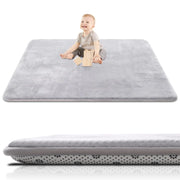 SEPARO Thick Baby Play Mat for Floor,50 x 50 Playpen Mat,Tummy Time Foam Mat,Ultra Soft Support & Plush Feel,Easy Care with Non-Slip Cushioned for Infant,Kids and Toddler Crawling,Grey