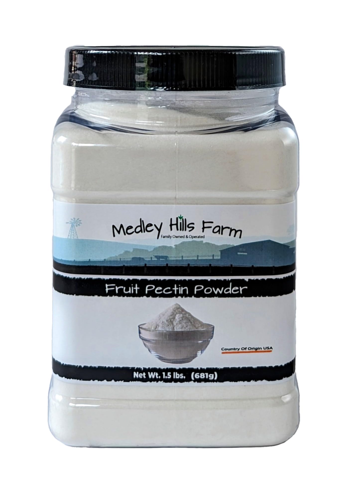 Fruchtpektinpulver von Medley Hills Farm 1,5 Lbs. im wiederverwendbaren Behälter - Premium-Fruchtpektin zum Einkochen von Marmelade oder Gelees - 100% natürlich & vegan - Hergestellt in den USA