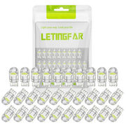 LETINGFAR 194 LED Light Bulb White 6000K Pack of 30, 168 2825 W5W T10 Wedge COB Bulbs Error Free for Car Dome Map Door Courtesy License Plate