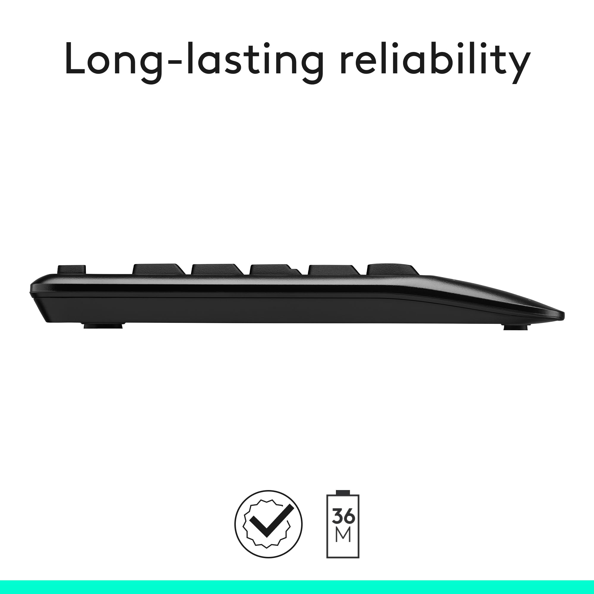 Logitech MK345 Wireless Keyboard and Mouse Combo with Palm Rest, 2.4 GHz USB Receiver, Compatible with PC, Laptop, Black