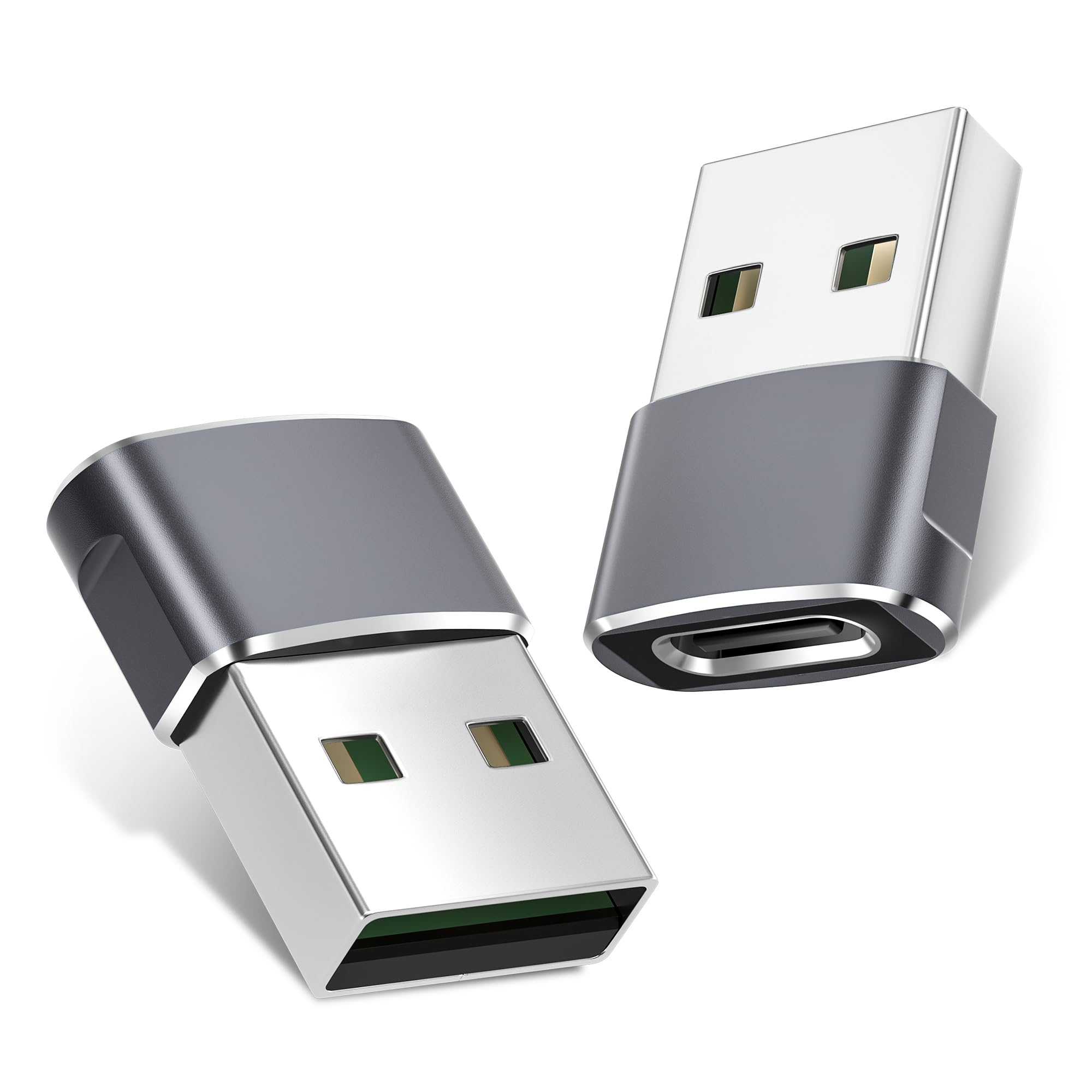 Basesailor for iPhone 17 16 USB to USB C Adapter Charger 2Pack,USBC Female to A Male OTG Type C Converter for Apple 15 14 Plus Max Watch Ultra iWatch S11 10 9 8,AirPods Pro 3,iPad Air 4 5,Car,S25 S24