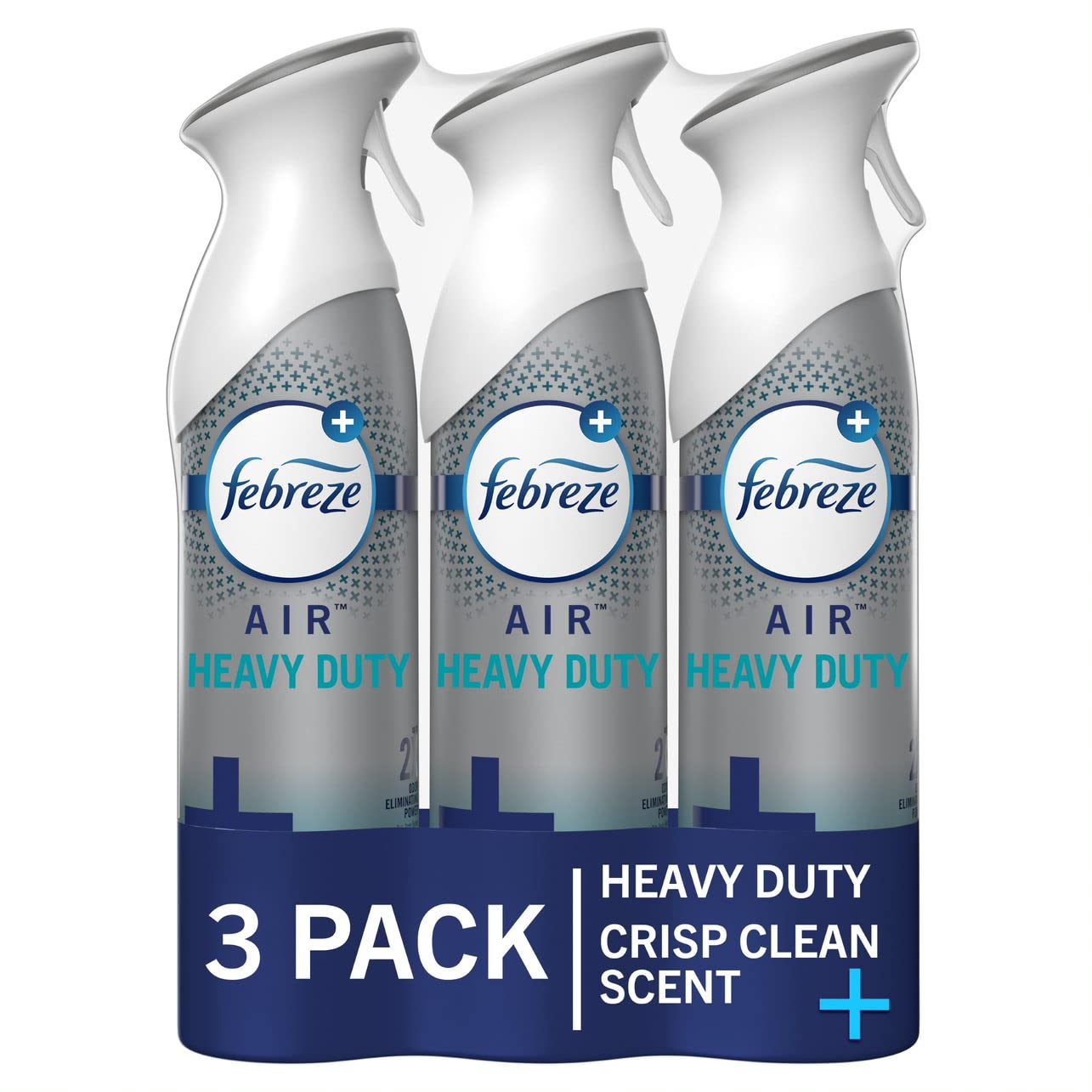 Febreze Lufterfrischer Spray, Geruchsentfernendes Raumspray, Lufterfrischer für Zuhause, Bad und Küche, Aerosoldose, extra starker Crisp Clean Duft, 248 g, 3er-Pack