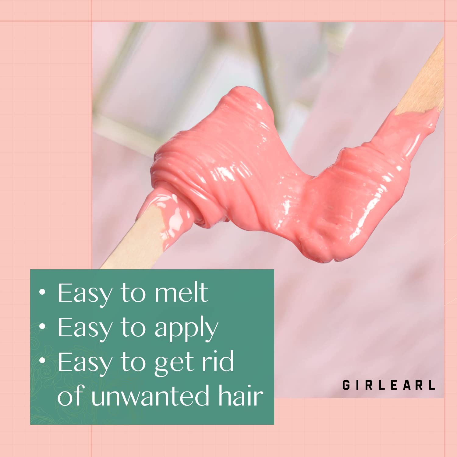 GIRLEARLE Hard Wax Beads, 1lb Wax Beans for Hair Removal Sensitive Skin with Rose Formula, Perfect for Full Body, Facial, Brazilian Bikini, and Legs at Home Wax Refill for Women Men (pink)