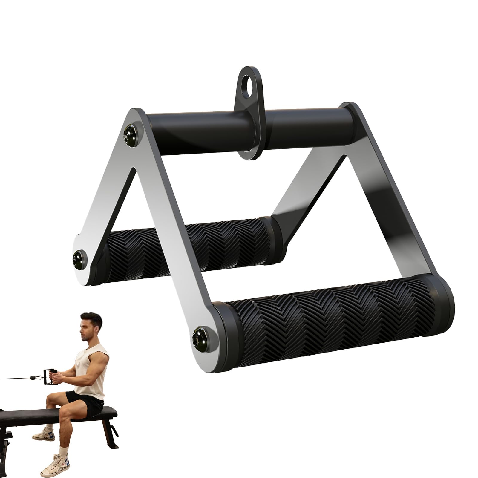 Fitarc Double D Rudergriff Kabelzugaufsätze für das Fitnessstudio, rutschfester V-Griff-Aufsatz für Heimtrainer, T-Bar Ruderaufsatz für Rückentraining, Latzugstangen-Aufsätze und Kabelzug-Maschinen-Aufsatz