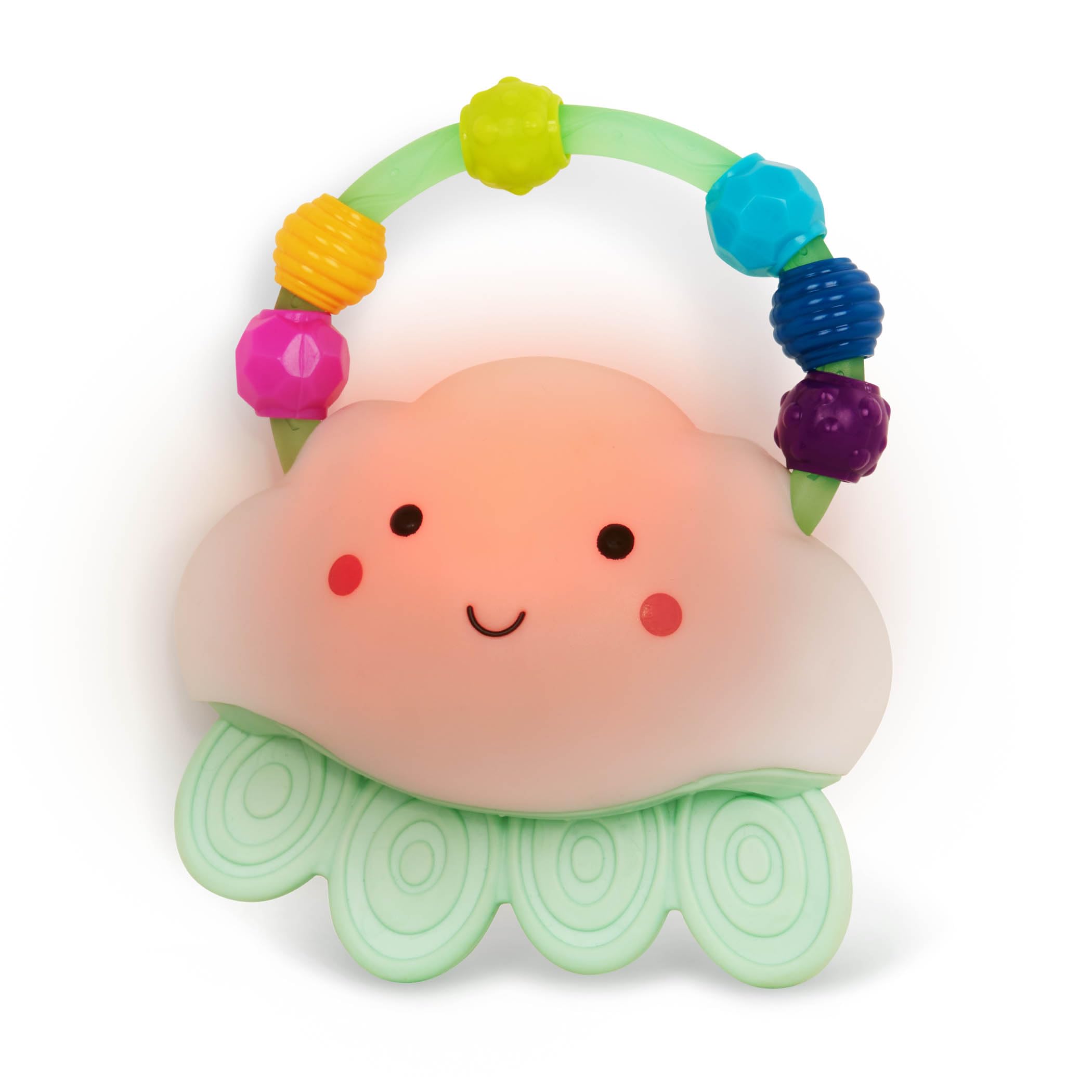B. toys – Baby Light – Up Cloud Rattle – Rain – Glow Squeeze – Sensory Development & Comfort - Teething Rattle Toys for Babies 3+ Years Months