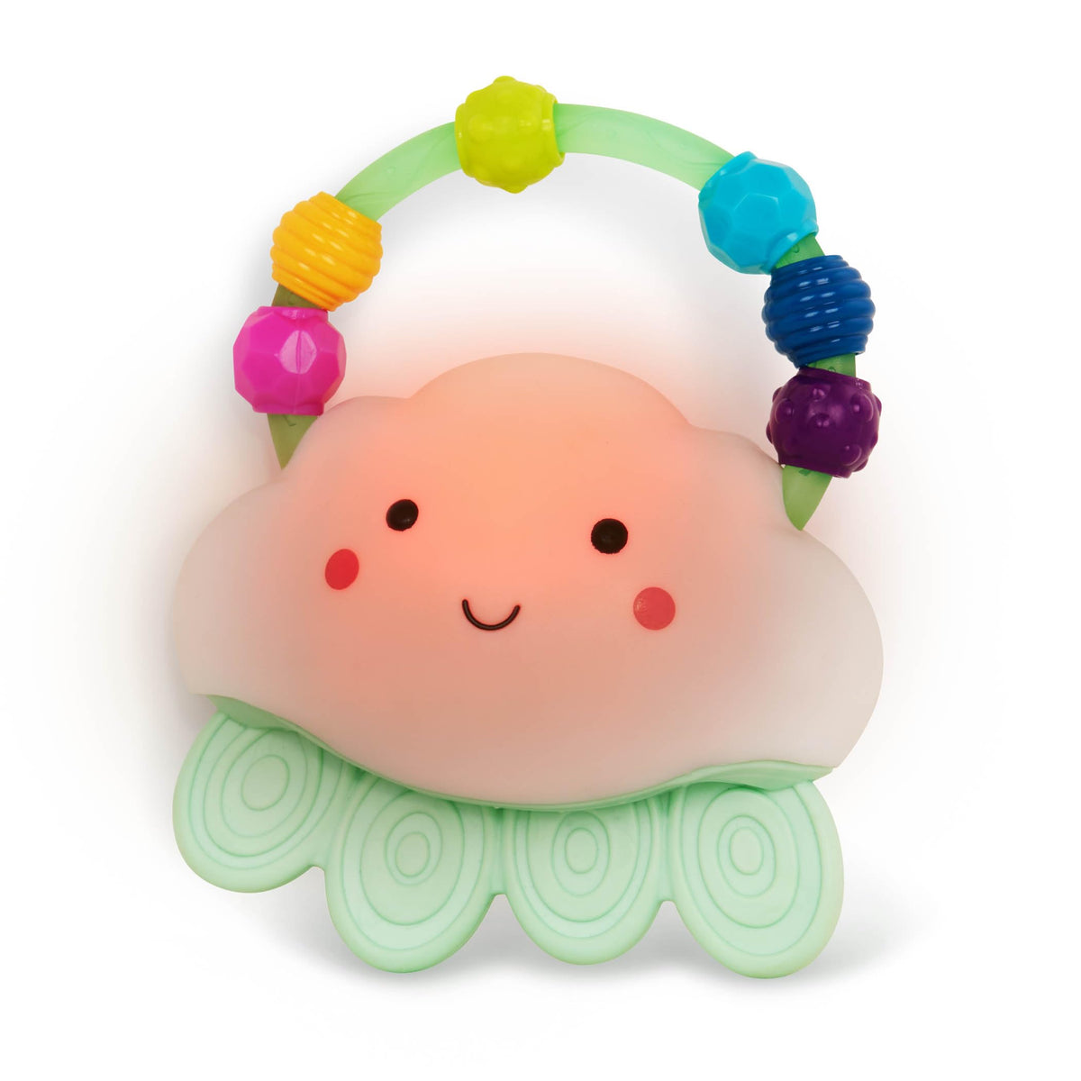 B. toys – Baby Leucht-Wolkenrassel – Regen – Leuchten & Drücken – Sensorische Entwicklung & Komfort – Beißrassel Spielzeug für Babys ab 3 Monaten