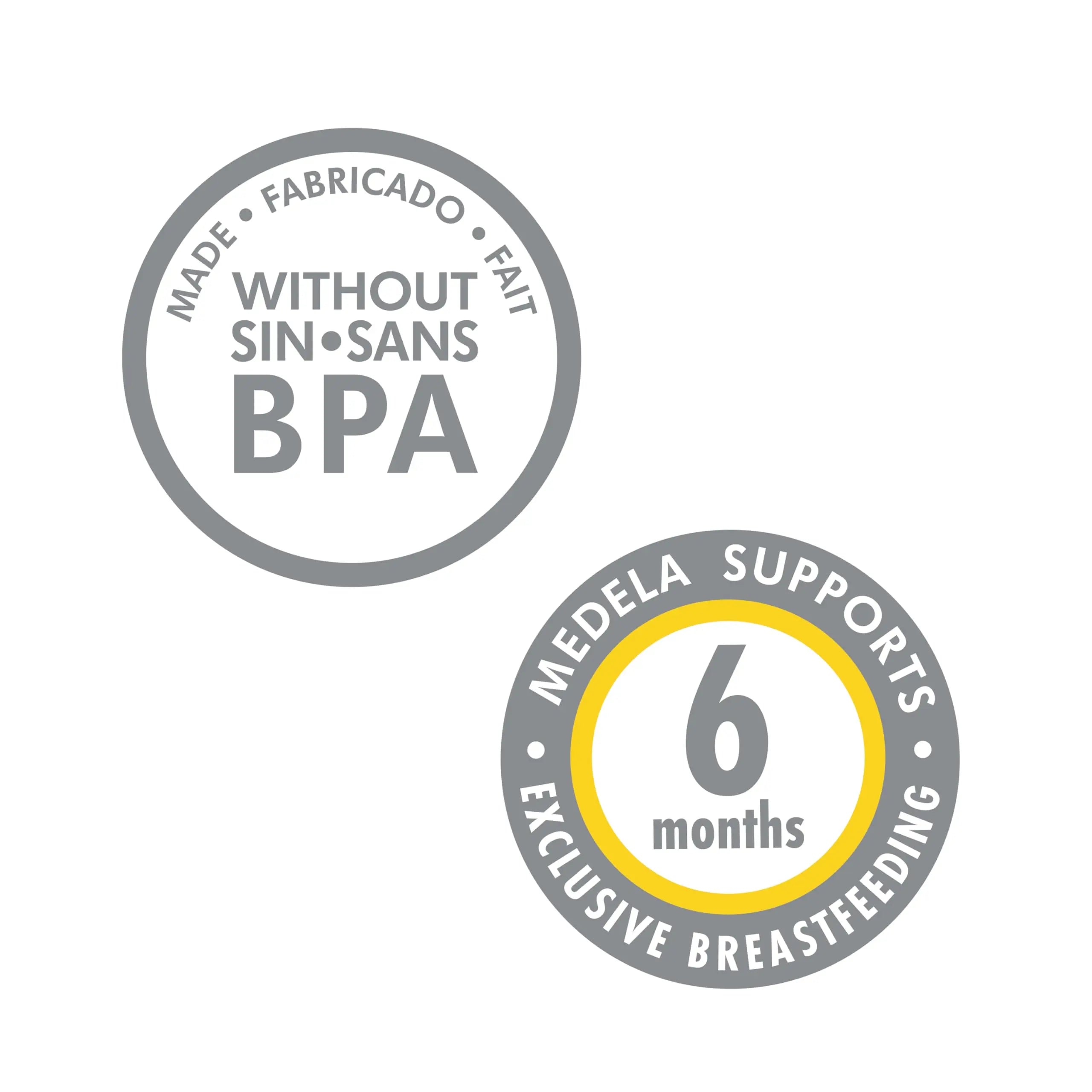 Breast Milk Collection and Storage Bottles with Solid Lids - 6pk/5oz-150mL Breastmilk Container, Compatible with Medela Breast Pumps and Made Without BPA