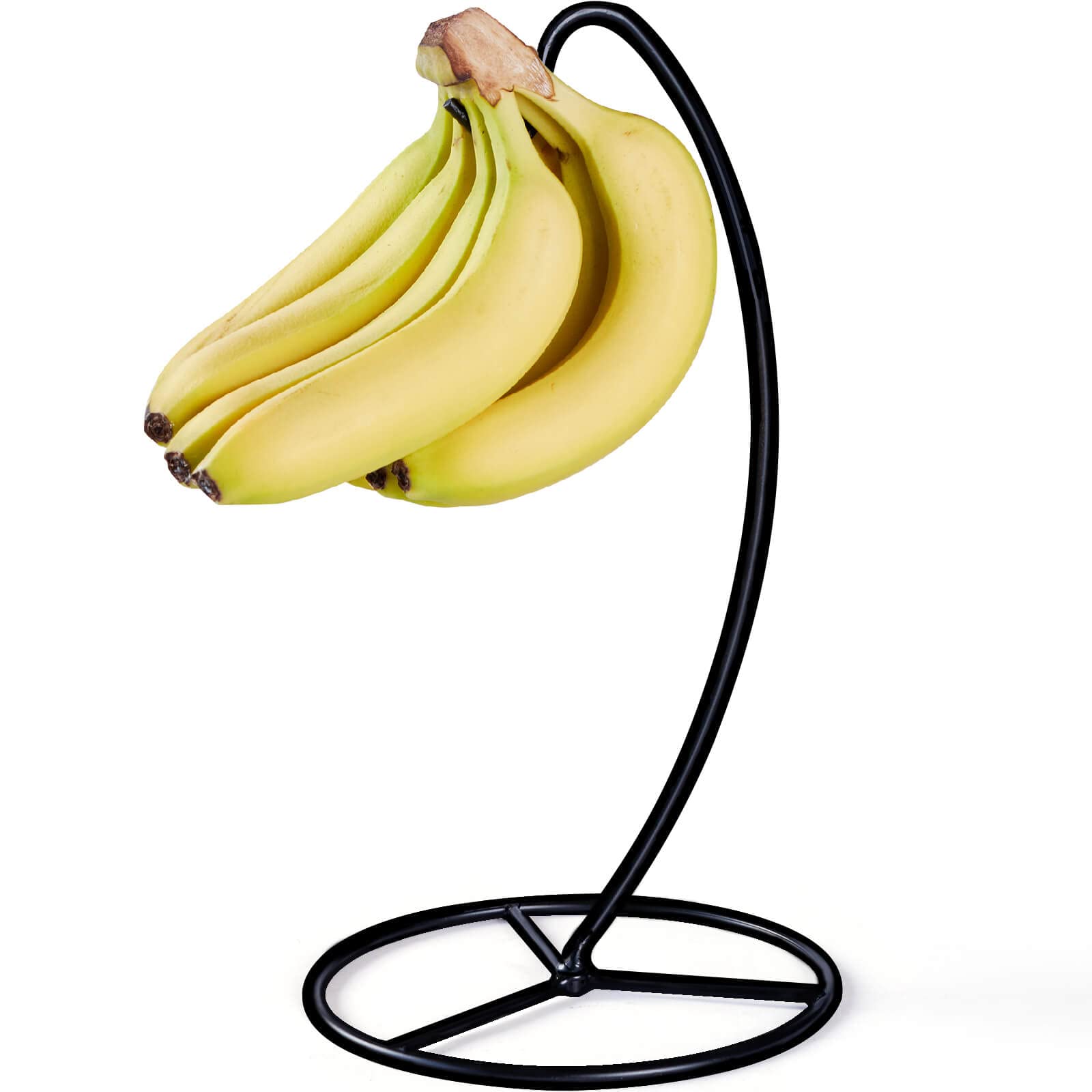 EGMEHOAD Bananenhalter, Bananenständer Schwarz, Metall Bananenbaum-Hänger zum Frischhalten von Bananen bis zu 6,8 kg