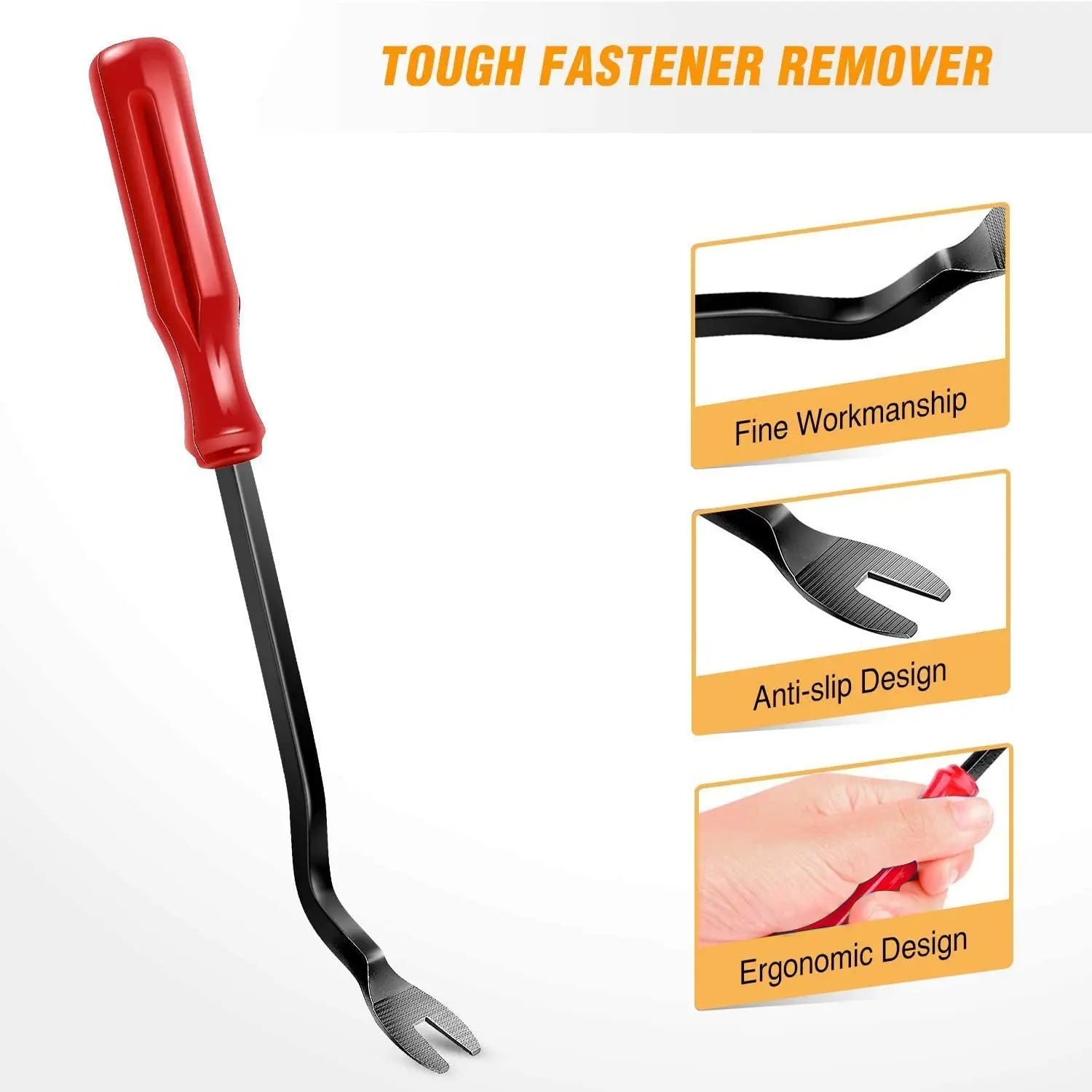 GOOACC 5 PCS Nylon Auto Trim Removal Tool Kit No-Scratch Removal Tool Kit for Car Panel & Audio Dashboard Dismantle Red