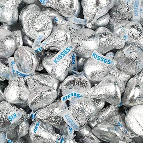 Hershe'yKISSES Milchschokolade, ca. 60 Stück feste Milchschokolade Kisses in silberner Folienverpackung