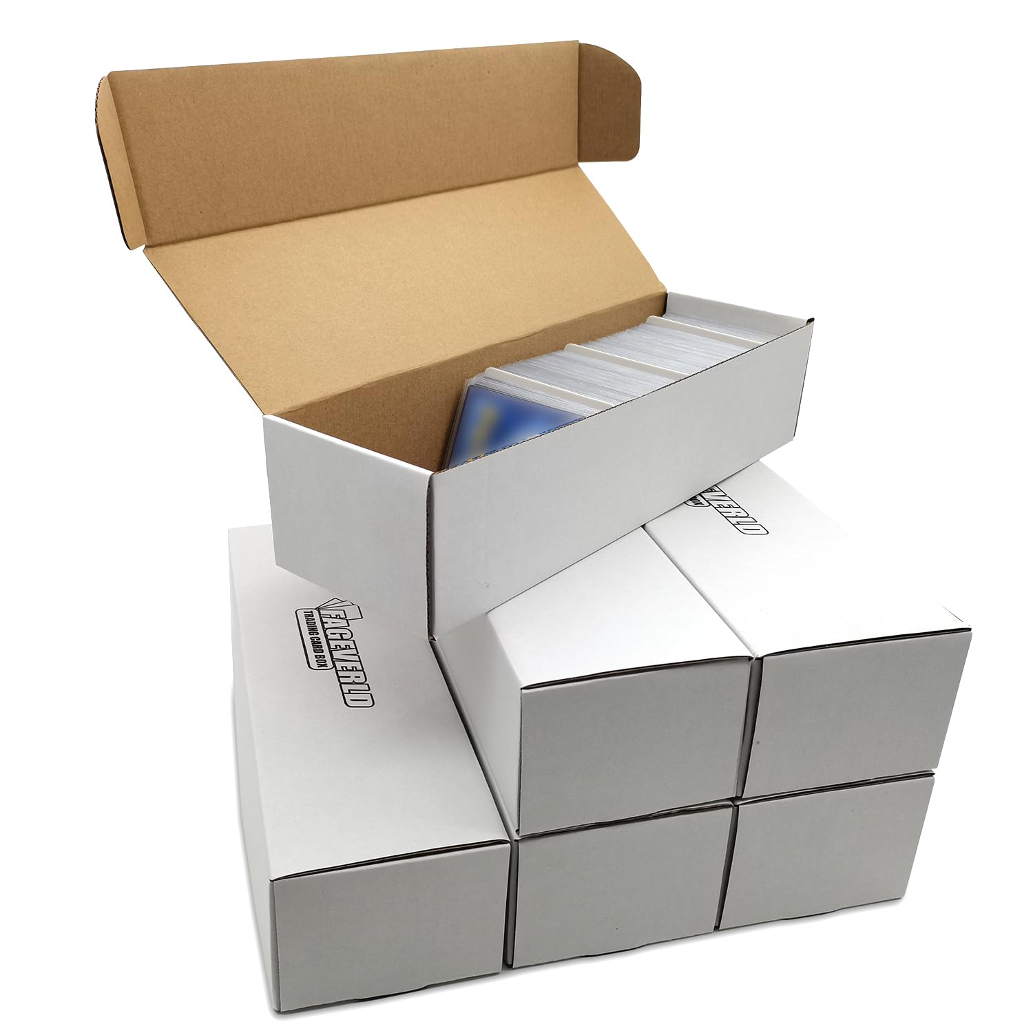 Fageverld Sammelkarten-Aufbewahrungsbox, Mtg Aufbewahrungsbox mit Trennwänden, Karton-Sammelbox für TCG, Baseball-Sportkarten, 6 Stück