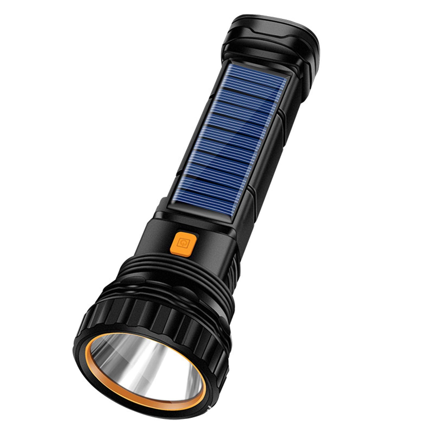 E-SHIDAI مصباح يدوي LED متعدد الوظائف يعمل بالطاقة الشمسية/قابل لإعادة الشحن بقوة 1000 لومن، مع ضوء ستروب للطوارئ وبطارية 1200 مللي أمبير، ومصدر طاقة طارئ وكابل شحن USB، شحن سريع (قطعة واحدة)