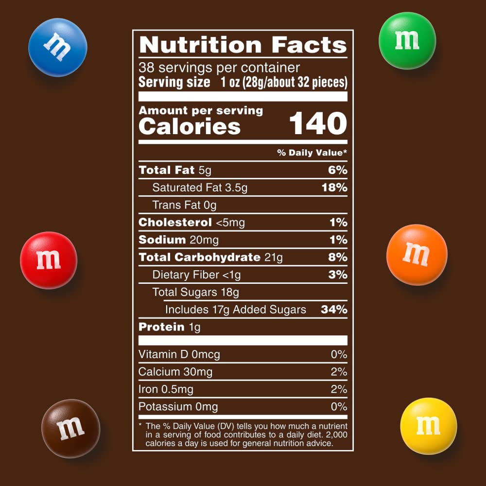 M&M'S Milk Chocolate Candy, Party Size, 38 oz Bag (Pack of 2)
