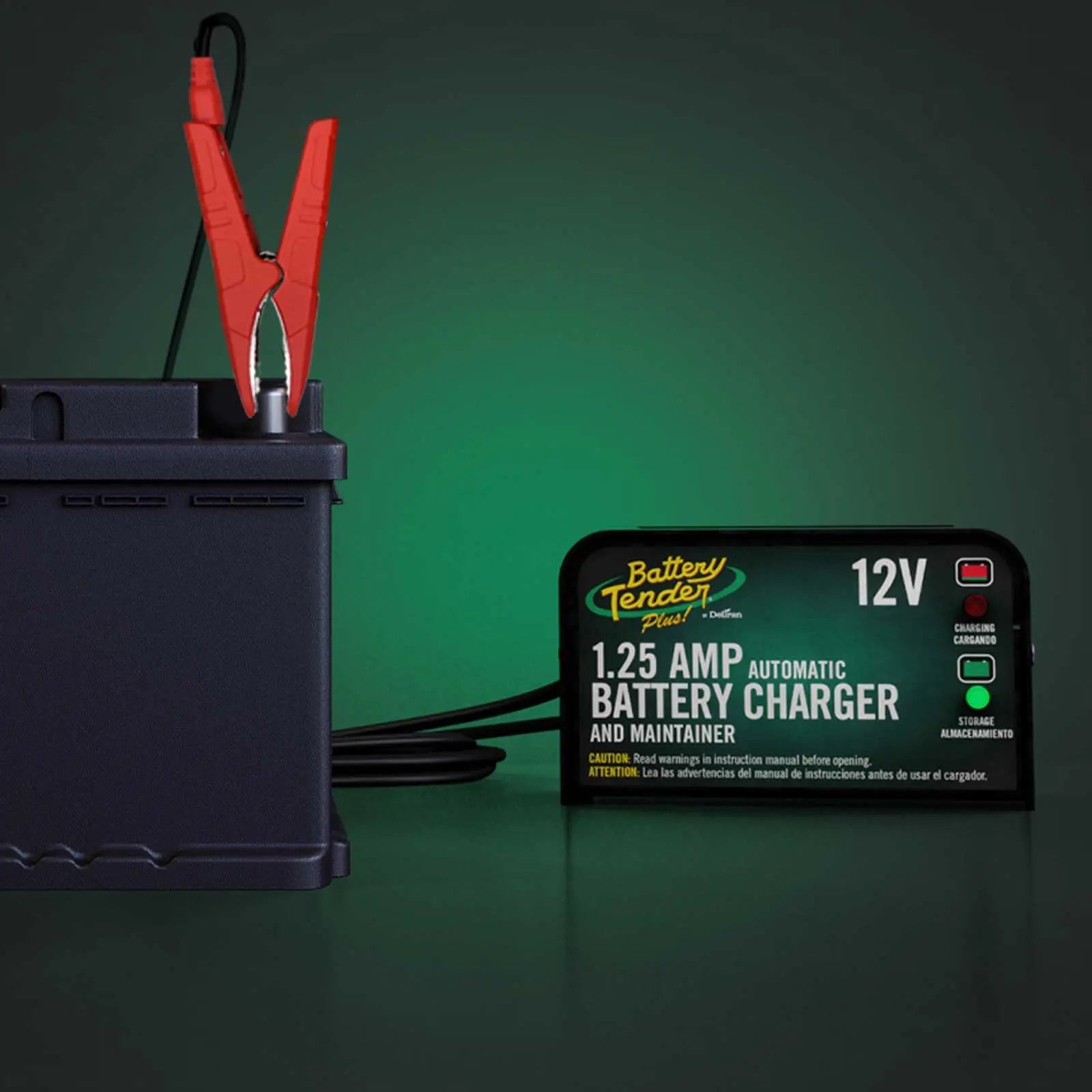 Battery Tender Plus 12V 1.25 AMP Car & Motorcycle Battery Charger and Maintainer, Float Charge for Automotive, and ATVs - Smarter Than a Trickle Charger