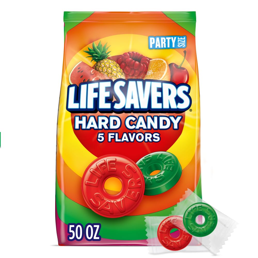 LIFE SAVERS Bonbons-Beutel mit 5 Geschmacksrichtungen, einzeln verpackte Bonbons für Geschenktüten, Roadtrips, Leckereien, Büros, Feiern, 1417-Gramm-Partypackung