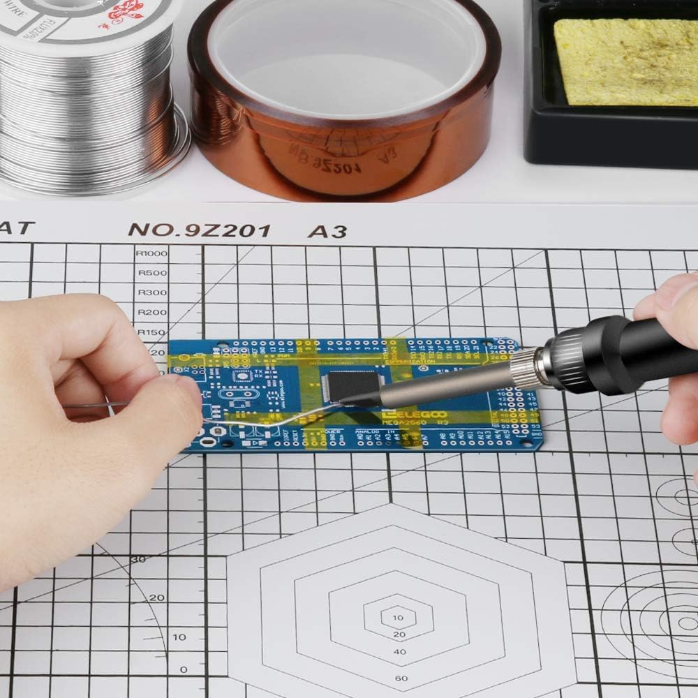 ELEGOO High Temp Tape, 4 Pack Polyimide High Temperature Resistant Tape Multi-Sized Value Bundle 1/8’’, 1/4’’, 1/2’’, 1’’ with Silicone Adhesive for Masking, Soldering etc.