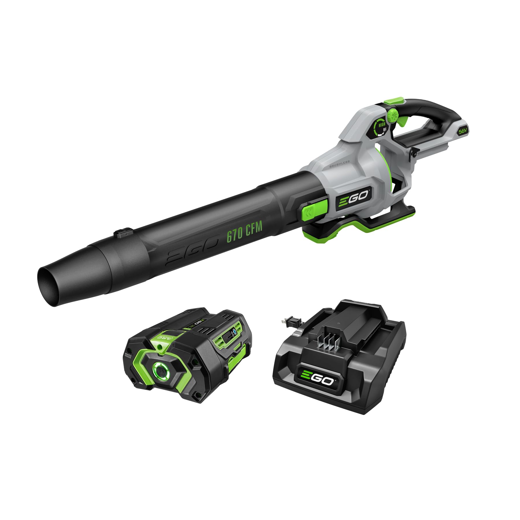 EGO POWER+ Laubbläser, Akku, 670 CFM, inkl. 56V 4,0Ah Akku und Ladegerät - LB6703