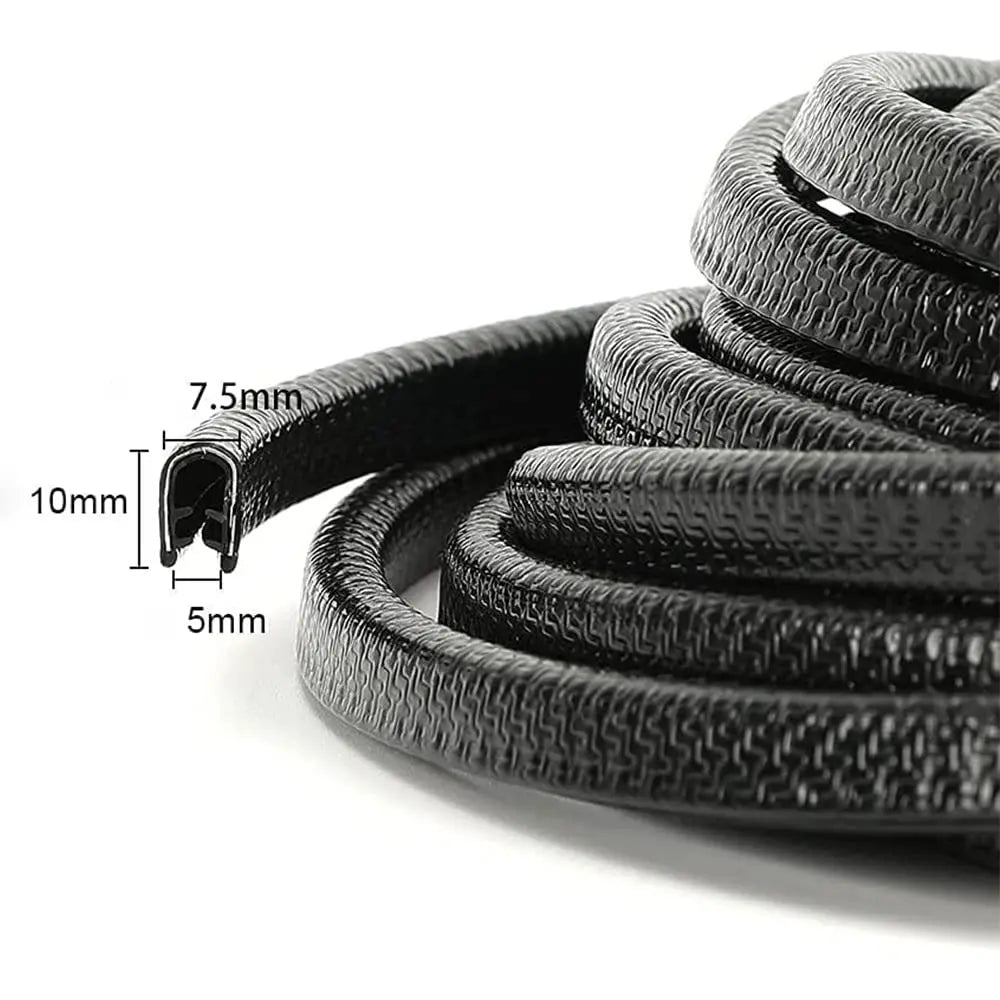 Winunite 32.8ft (10m) Car Door Edge Guards Black – Rubber, No Glue, U-Shaped, Built-in Metal Clips, Fits Most Vehicles, Fade-Resistant, Scratch- and Chip-Resistant – Reduces Dings in Parking Lots