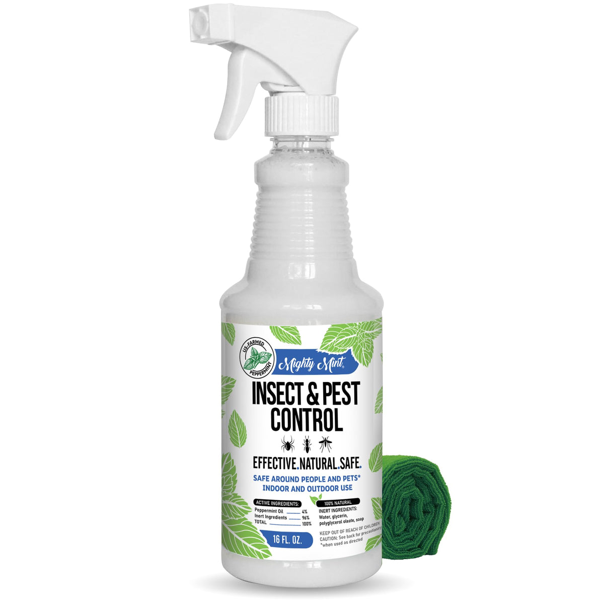Mighty Mint Pfefferminzöl Insektenschutzspray – Natürliche Insektenkontrolle für Innen- und Außenbereiche gegen Spinnen, Ameisen, Kakerlaken und mehr – Pflanzenbasierte, extra-starke Formel – 473 ml