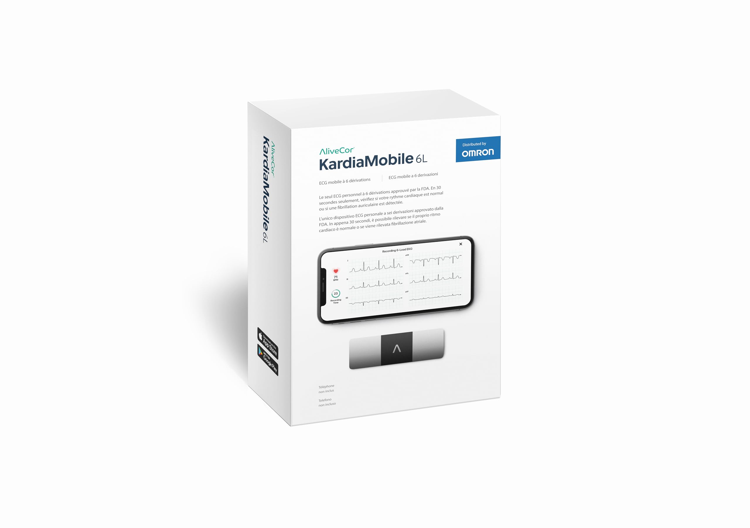 KardiaMobile 6-Lead Personal EKG Monitor – Six Views of The Heart – Detects AFib and Irregular Arrhythmias – Instant Results in 30 Seconds – Works with Most Smartphones