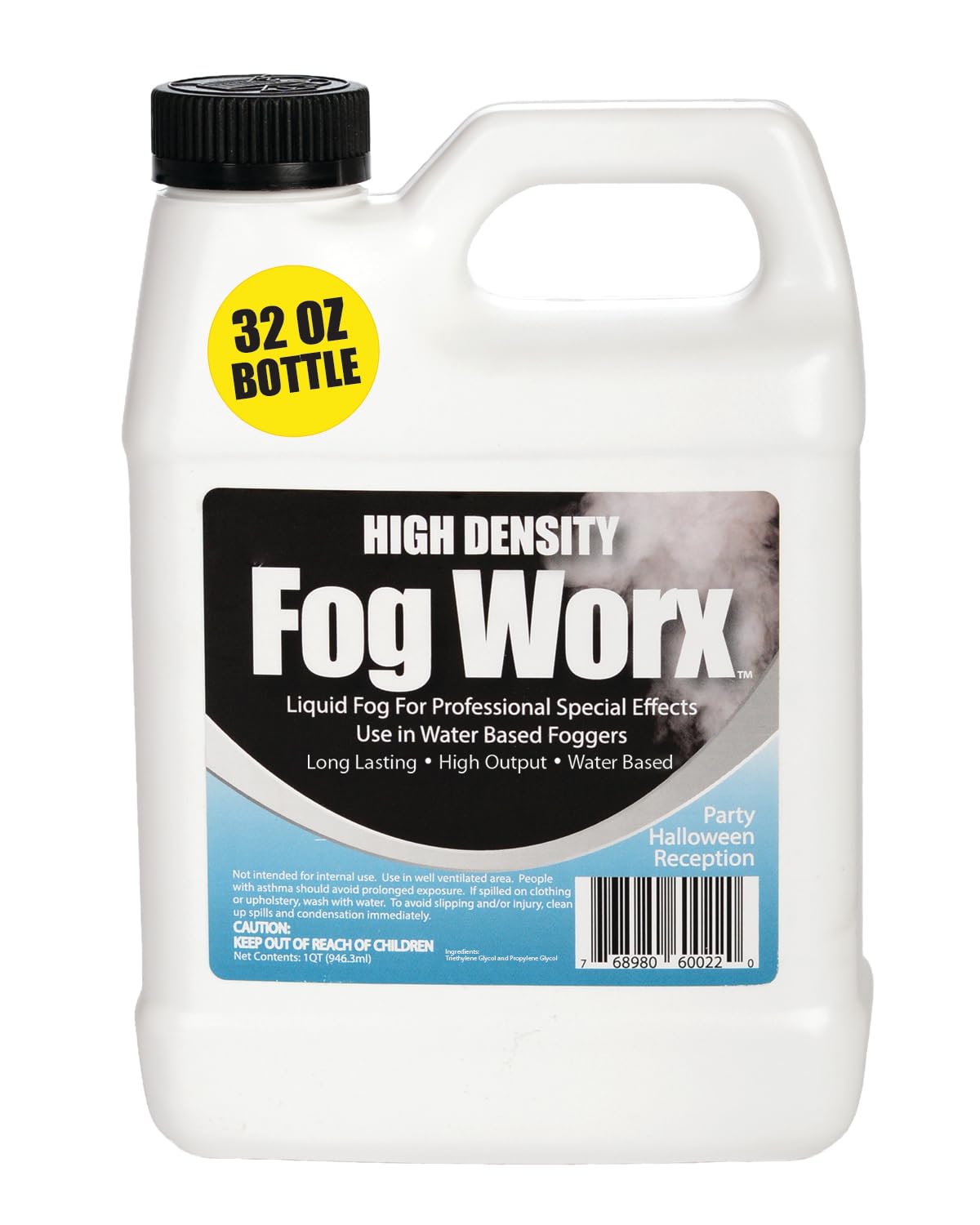 FogWorx Extreme High Density Nebelfluid – Liter – 946 ml langanhaltendes, hochdichtes, geruchloses Fluid auf Wasserbasis für Nebelmaschinen von 400 bis 1500 Watt