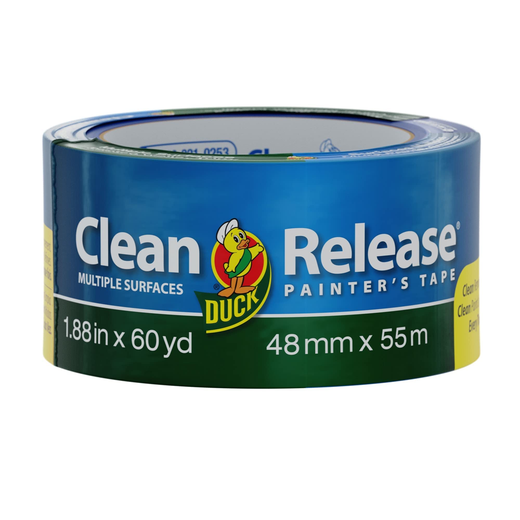 Duck Clean Release Blue Painter's Tape, 2 Zoll (1,88 Zoll x 60 Yard), einzelne Rolle, 240195