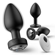 Anal Plug Sex Toys Vibrator – Silicone Butt Plugs Training Kit with Remote Control, 10 Vibration Modes, Prostate Massager for Adults – Black