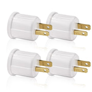 Outlet to Socket Adapter, Plug-in Light Socket, Convert Outlet to Light Bulb Socket, Polarized 2-Prong Outlet to E26 E27 Screw Base Bulb Socket, 660 Watt, 125 Volt, UL Listed (4-Pack)