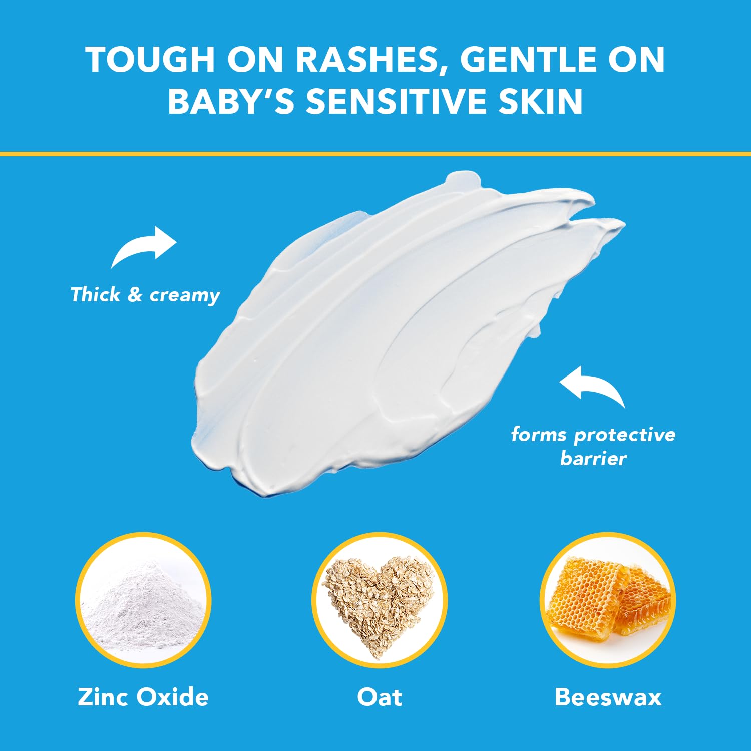 Triple Paste Diaper Rash Cream for Baby - 3 oz Tube - Zinc Oxide Ointment Treats, Soothes and Prevents Diaper Rash - Pediatrician-Recommended Hypoallergenic Formula with Soothing Botanicals