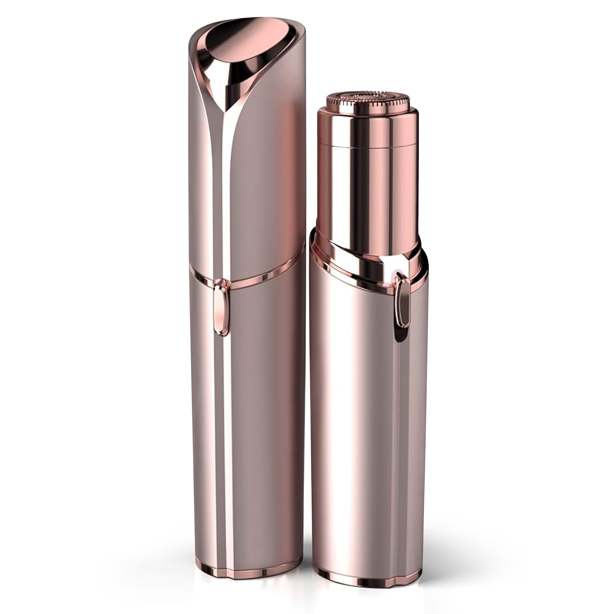 Gesichts-Haarentferner für Frauen – bekannt aus dem TV, schmerzloser Gesichtsrasierer – elektrisches Haarentfernungsgerät für Gesicht, Lippen, Flaumhaar mit Licht (Roségold)
